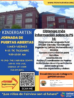 details about our open house monday-friday december 8-12, 9-10 am
